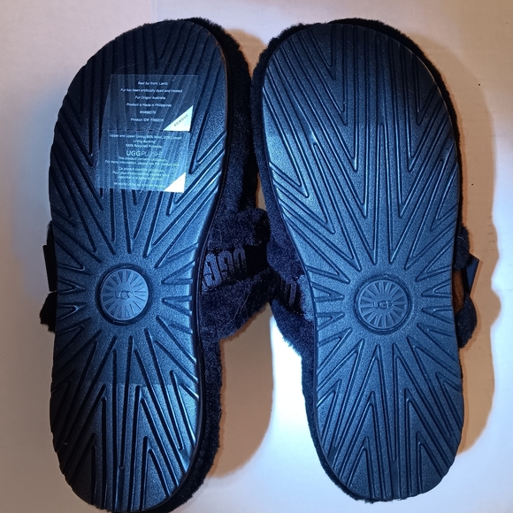 Ugg Mens Fluff It Slippers Size US 9 Black - NIB - Picture 4 of 10